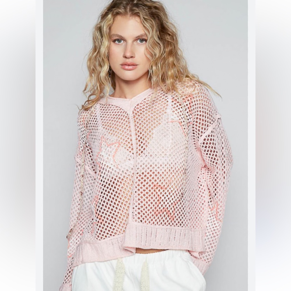 NWOT POL MESH STAR HOODIE